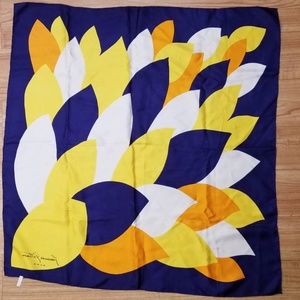 Fernanda Gattinoni Blue Yellow Silk Scarf